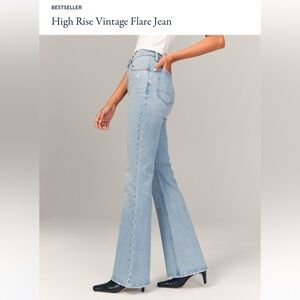 Abercrombie High Rise Vintage Flare Jeans, Curve Love - Light Wash Size 28 Reg